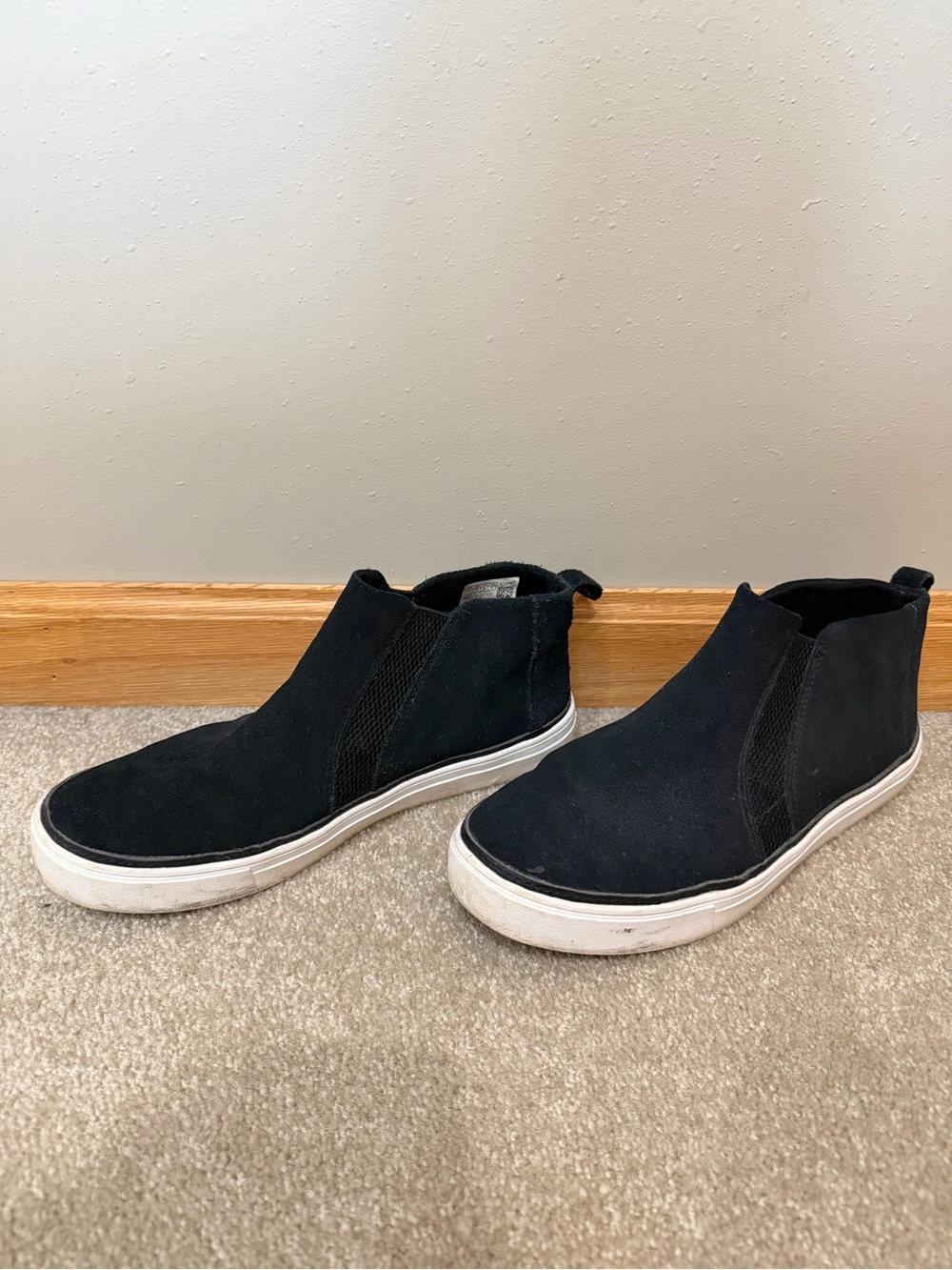 TOMS Bryce Suede Sneaker Booties Black Chelsea Ankle Boots Slip On Women Size 10 - Picture 2 of 8